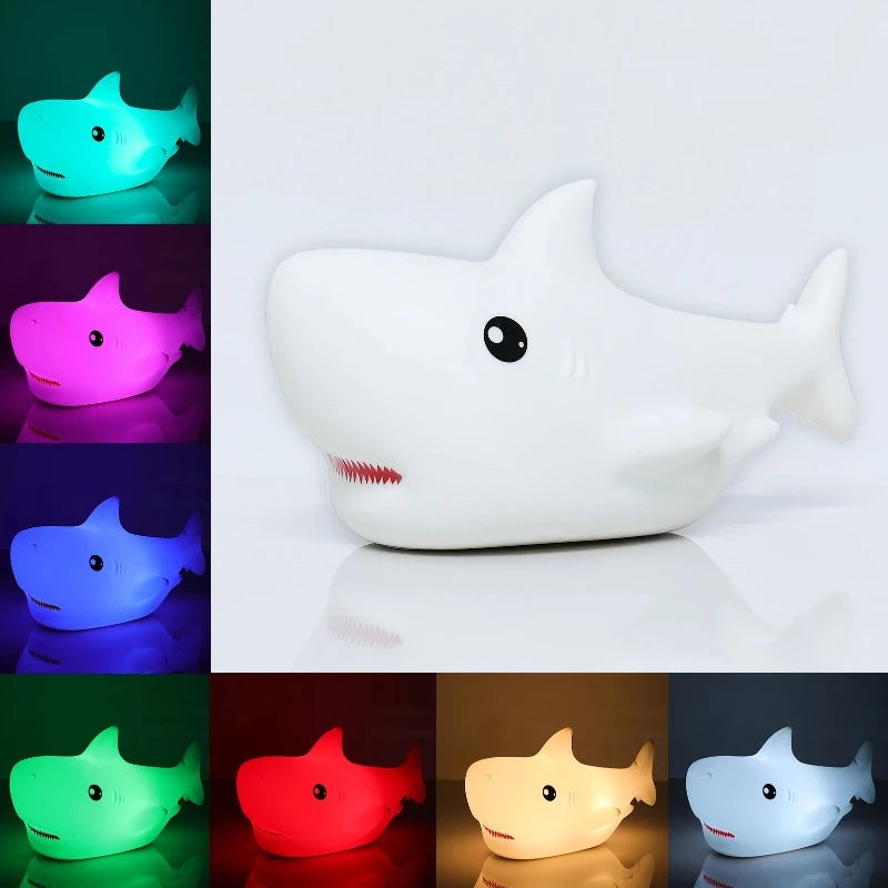 Big Shark LED Night Light - Tap Control Color Changing Lamp - Just Kidding Store