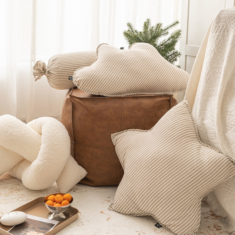 Cotton Linen Stripe Pillow - Just Kidding Store