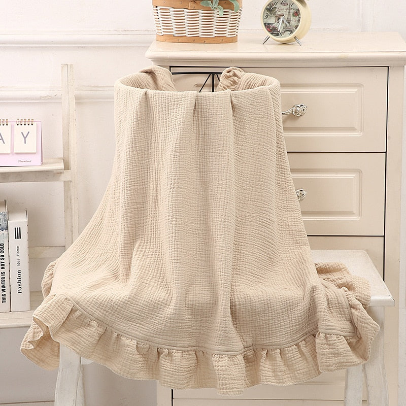 Ruffled Muslin Swaddle Blankets - Just Kidding Store