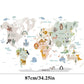 Animal World Map Wall Decal - Just Kidding Store