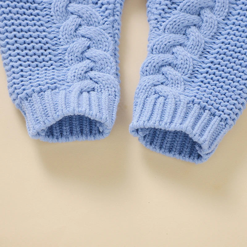 Hooded Baby Infant Winter Knitted Jumpsuit - Just Kidding Store