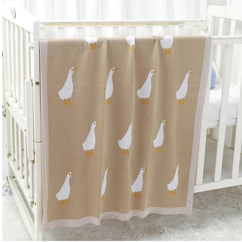 White Goose Cotton Knitted Blanket - Just Kidding Store