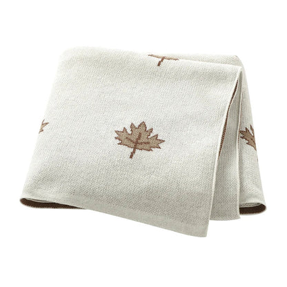Maple Leaf Cotton Baby Kids Knitted Blanket - Just Kidding Store