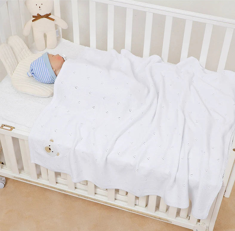 Teddy Dreams Cotton Knit Blanket - Just Kidding Store