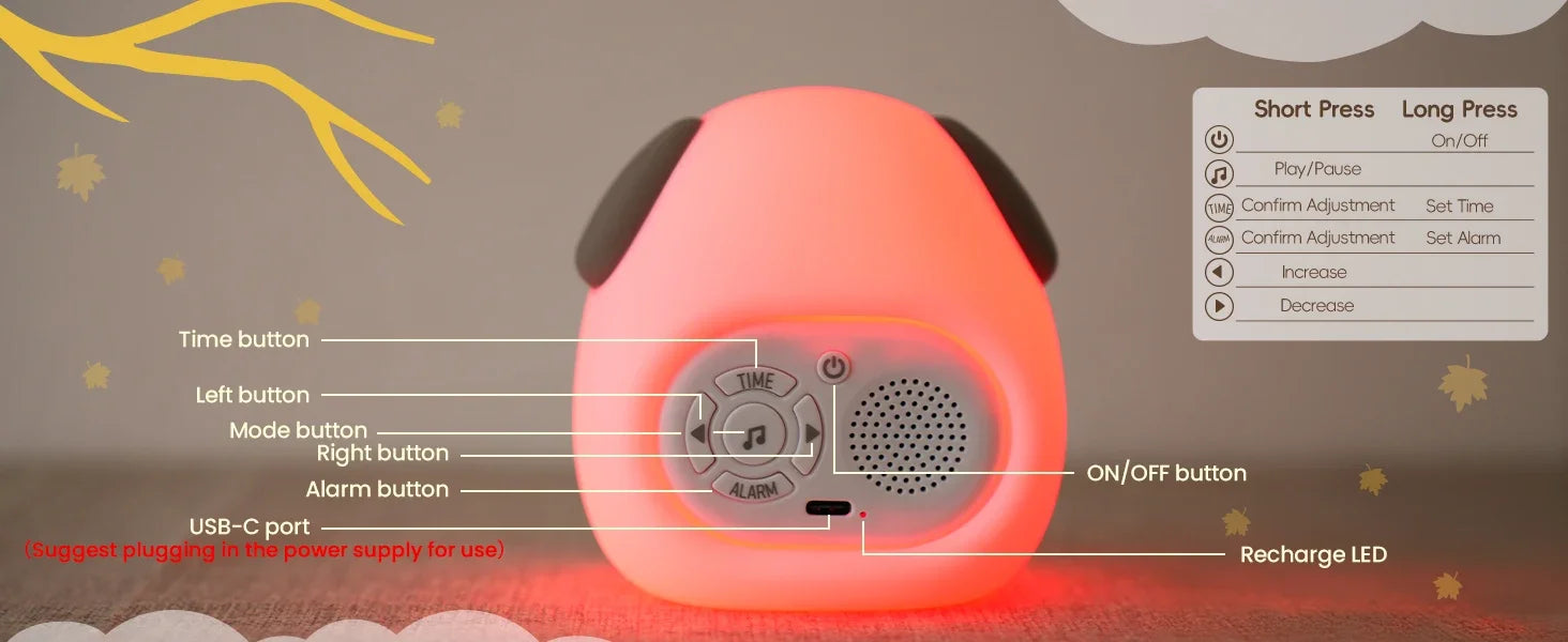 Alarm Clock Touch Control Night Light - Just Kidding Store