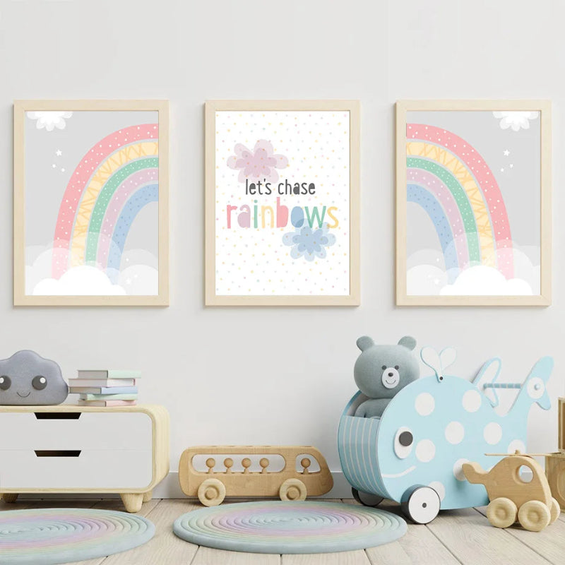 Rainbow Mountain Canvas Posters - Just Kidding Store