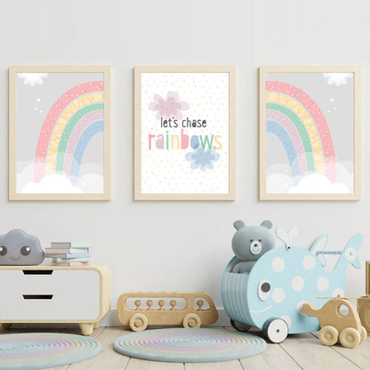 Rainbow Mountain Canvas Posters - Just Kidding Store