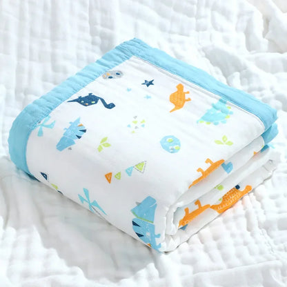 6 Layers Cotton Blanket Baby Kids Muslin Wrap - Just Kidding Store