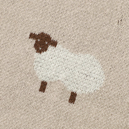 White Sheep Cotton Knitted Blanket - Just Kidding Store