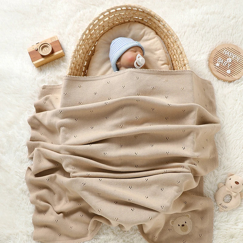 Teddy Dreams Cotton Knit Blanket - Just Kidding Store