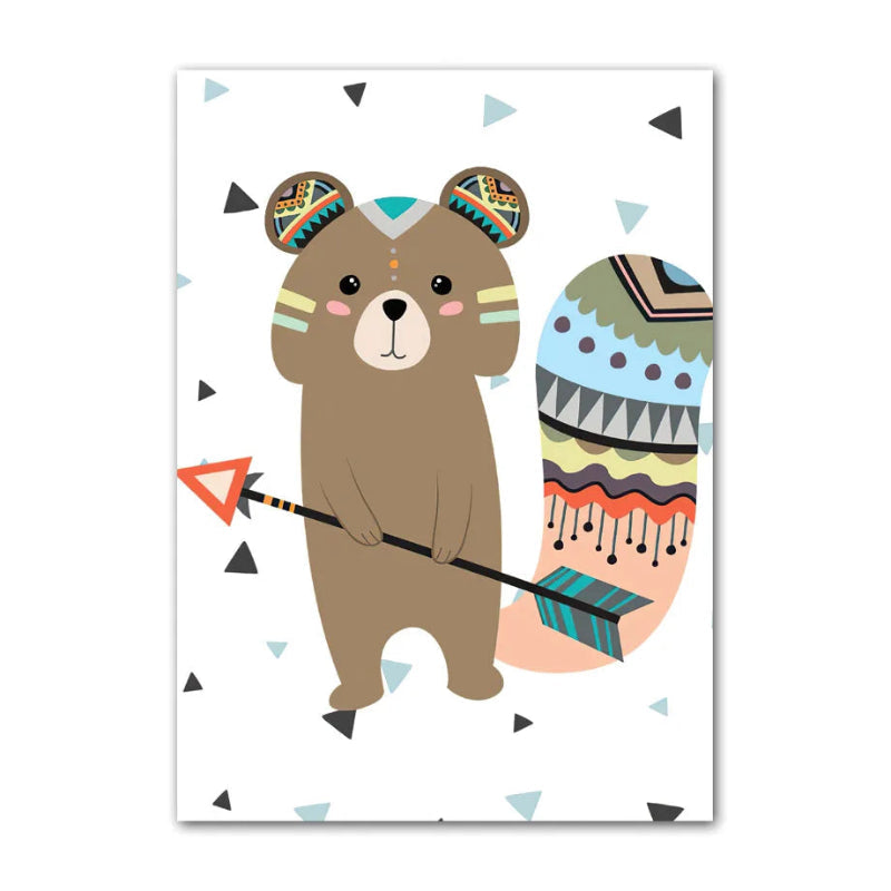 Tribal Animals Canvas Posters - Just Kidding Store