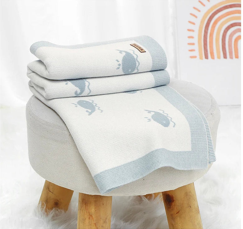 Baby Whale Nursery Blanket - Just Kidding Store