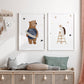 Boho Fox Rabbit Bee Bear Hedgehog Flower Canvas Posters - Just Kidding Store