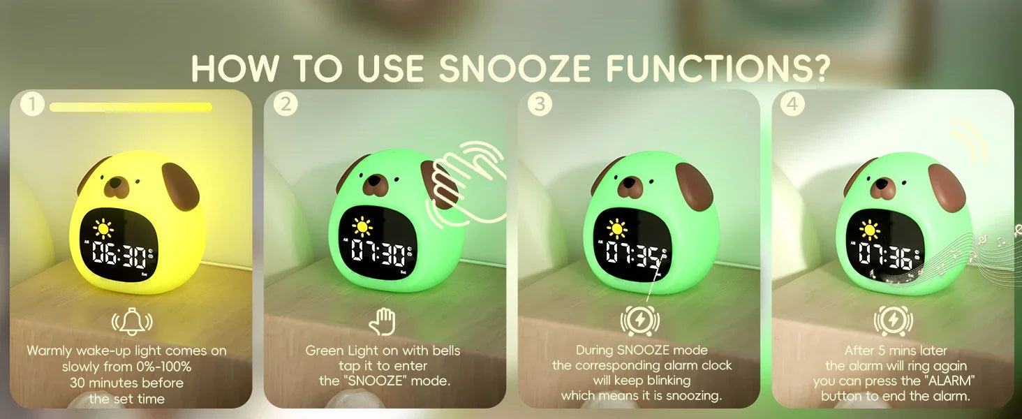 Alarm Clock Touch Control Night Light - Just Kidding Store