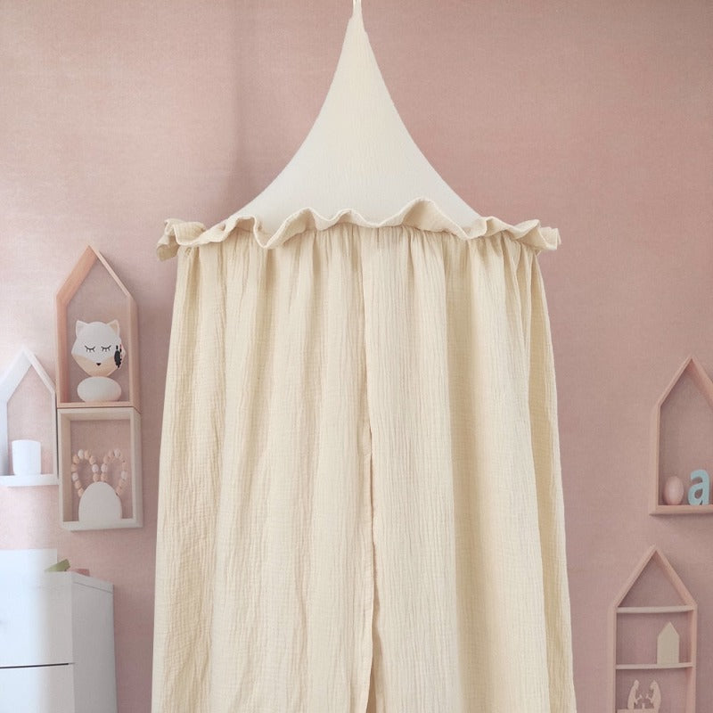 Premium Muslin Cotton Canopy With Frills - Just Kidding Store