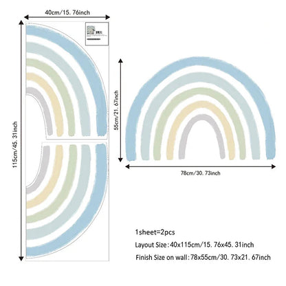 Pastel Watercolor Rainbow Fabric Wall Decal - Just Kidding Store