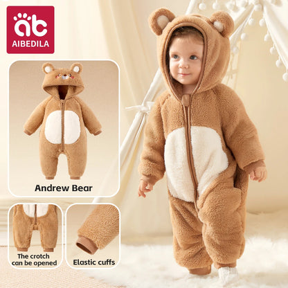 Animal Coral Fleece Baby Toddle Jumpsuit - Just Kidding Store