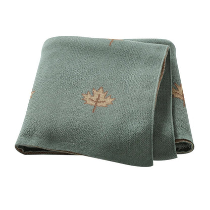 Maple Leaf Cotton Baby Kids Knitted Blanket - Just Kidding Store