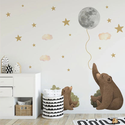 Moonlit Bear Balloon Wall Sticker - Just Kidding Store