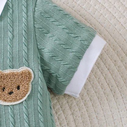 Little Bear Short Sleeved Baby Romper Jumpsuit - Just Kidding Store