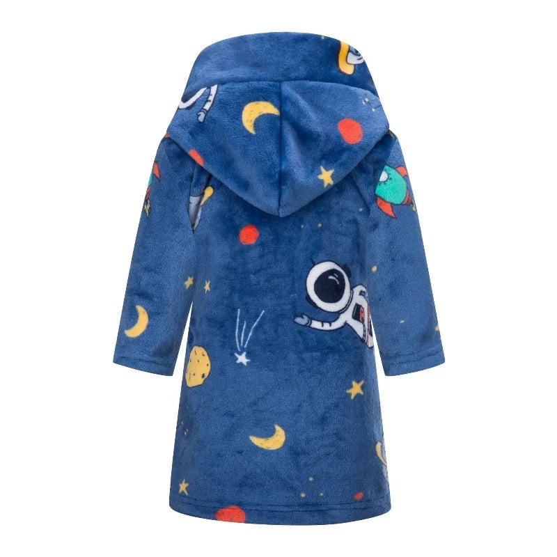 Winter Hooded Flannel Childrens Robe - Just Kidding Store