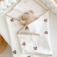 Embroidered Muslin Swaddle -  Baby Blanket - Just Kidding Store