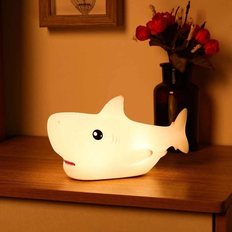 Big Shark LED Night Light - Tap Control Color Changing Lamp - Just Kidding Store