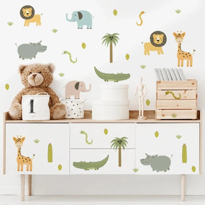 Tropical Safari Animals Wall Decals - Just Kidding Store