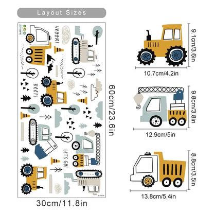 Hand Drawn Construction Site Wall Decals - Just Kidding Store
