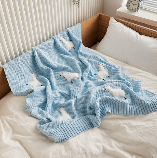 Alpaca Cotton Knitted Baby Children Nursery Blanket - Just Kidding Store