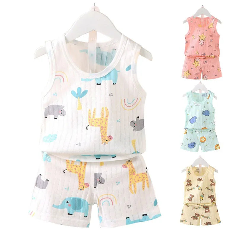 Safari Summer Childrens Pajama Set - Just Kidding Store