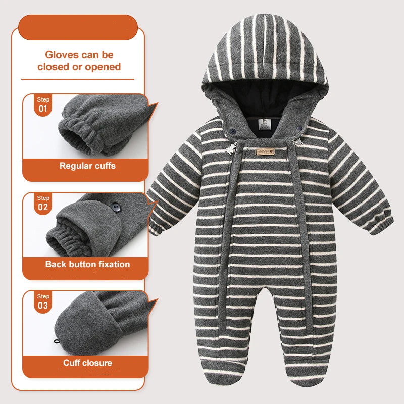 Winter Hooded Baby Toddler Jumpsuit - Just Kidding Store