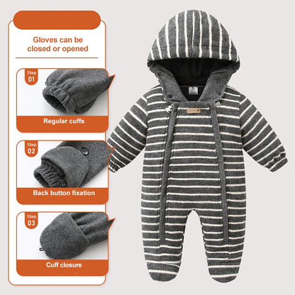 Winter Hooded Baby Toddler Jumpsuit - Just Kidding Store