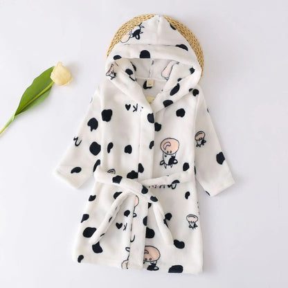 Winter Hooded Flannel Kids Robe - Just Kidding Store