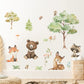 Watercolor Woodland Cartoon Animals Wall Decal - Just Kidding Store