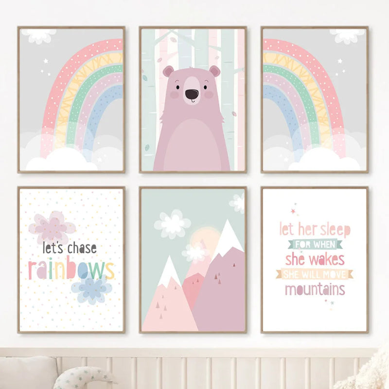 Rainbow Mountain Canvas Posters - Just Kidding Store