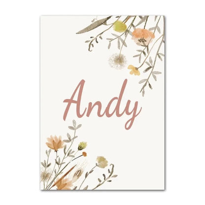 Wildflowers Boho Rainbow Personalised Canvas Posters - Just Kidding Store