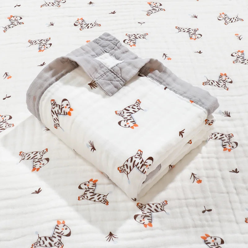 6 Layers Cotton Swaddle Blanket - Just Kidding Store