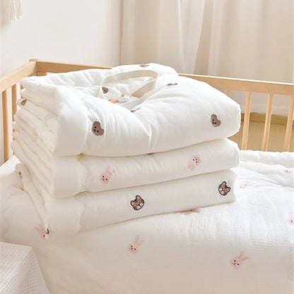 Embroidered Winter Thick Muslin Cotton Bed Cover - Just Kidding Store