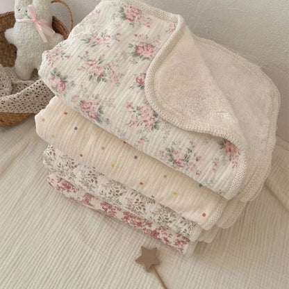 Floral Print Cotton Baby Blanket - Just Kidding Store