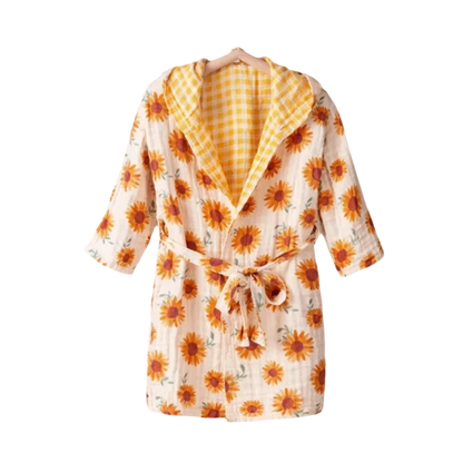 Hooded Cotton Muslin Bath Robe