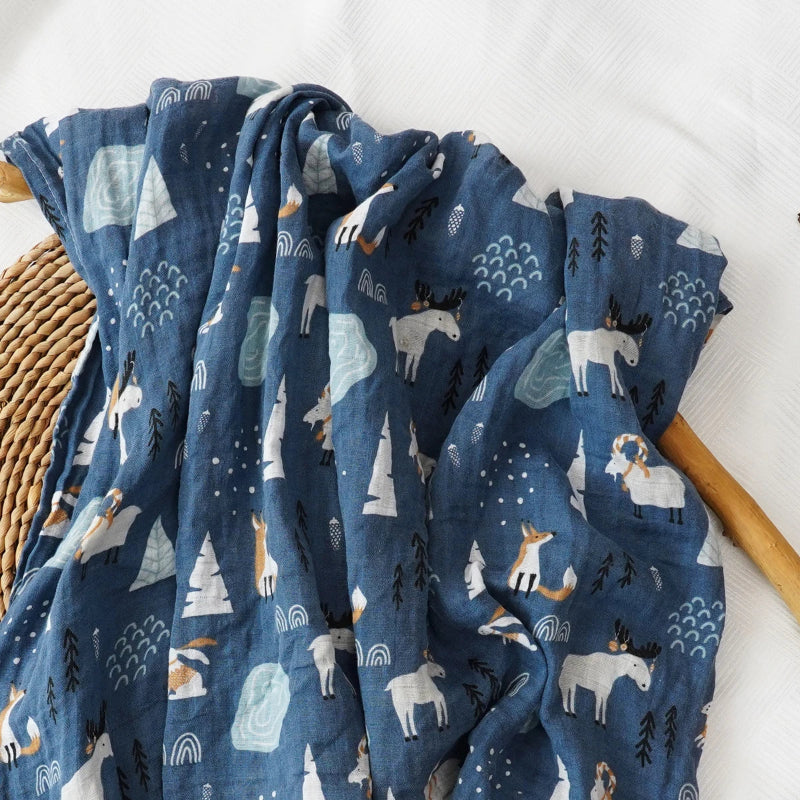Muslin Blanket - 2 Layers Cotton Swaddle - Just Kidding Store