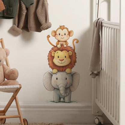 Safari Cartoon Animals Wall Stickers - Just Kidding Store