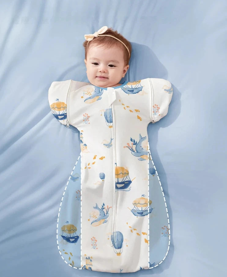 Pink Whale Baby Sleeping Bag - Swaddle Sleep Sack - Just Kidding Store