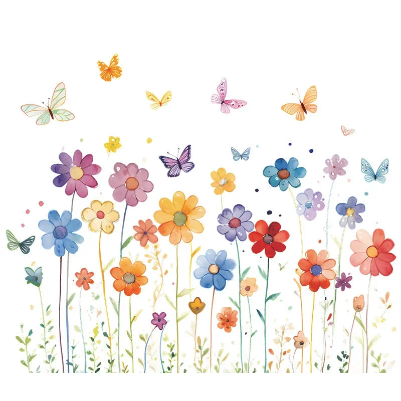 Whispering Meadow Watercolor Wall Stickers - Just Kidding Store