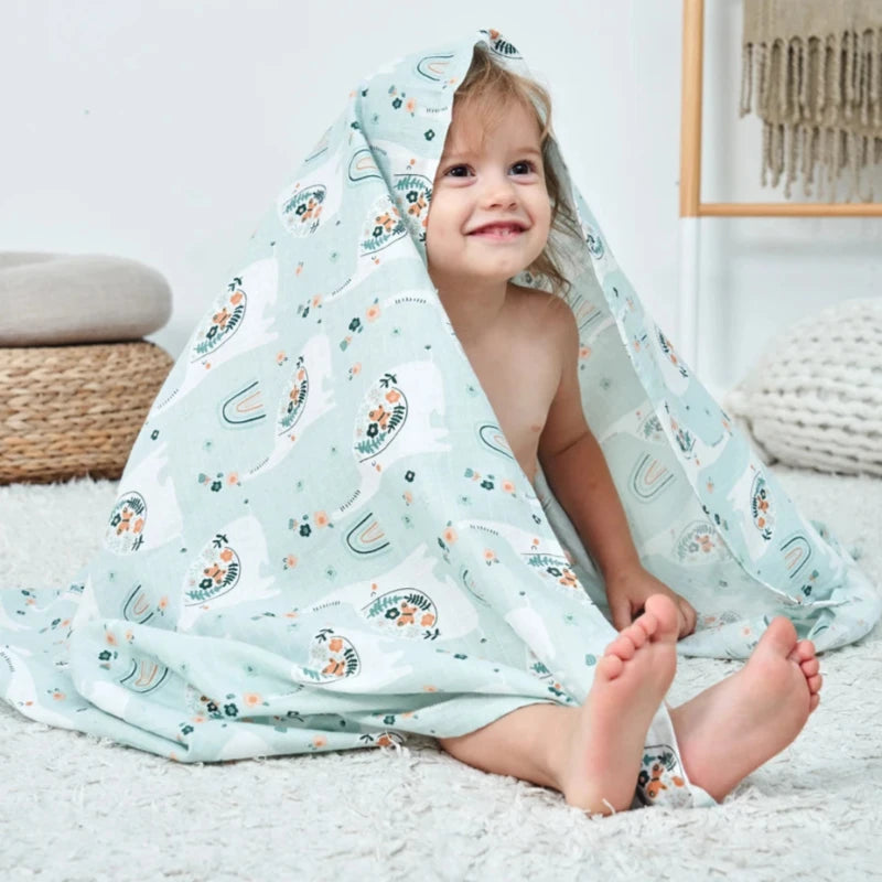 Double Layer Cotton Gauze Muslin Baby Blanket - Just Kidding Store