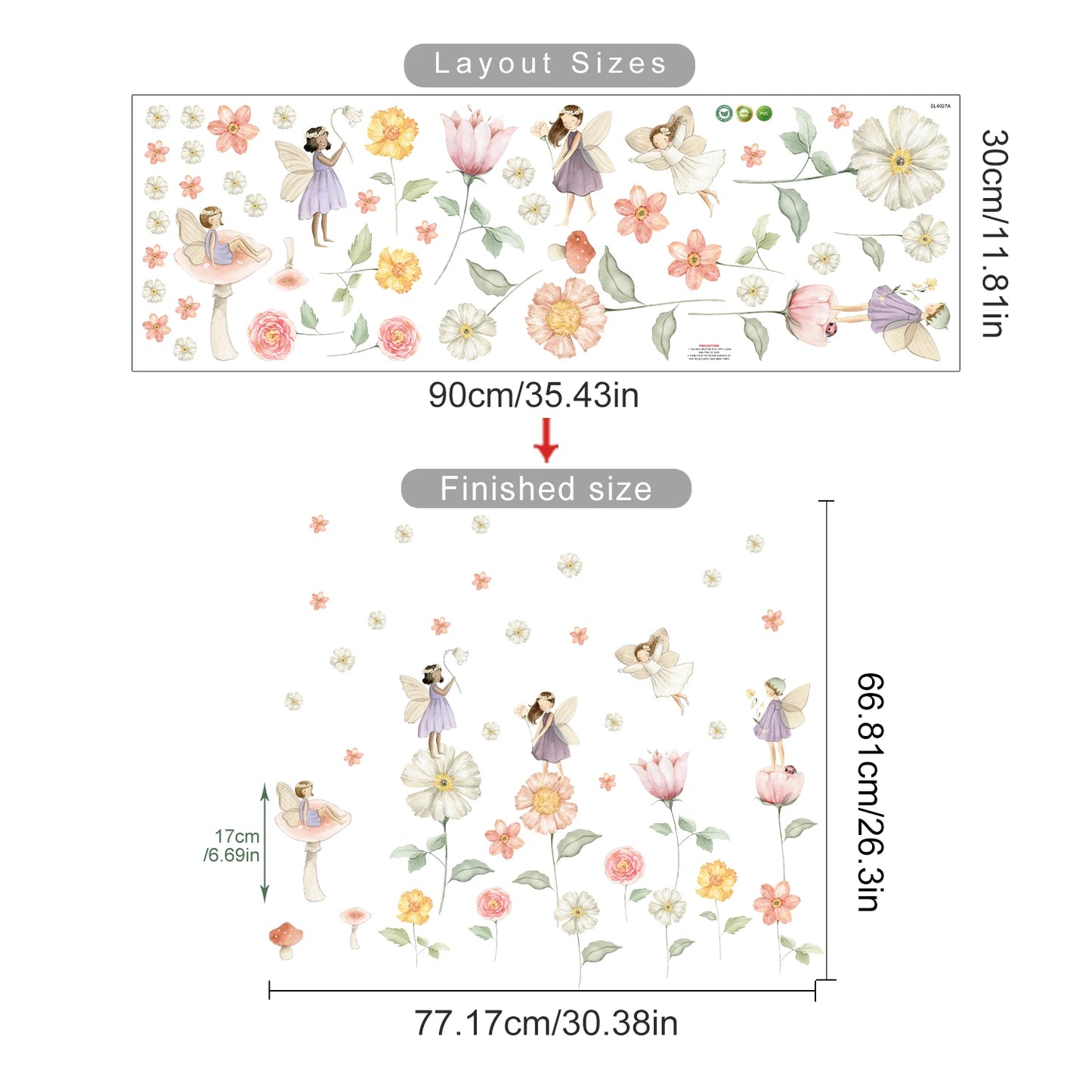 Whimsical Fairy Garden Wall Decals