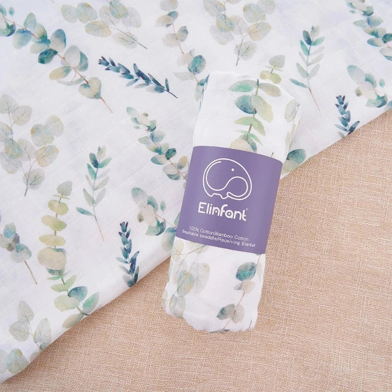 2 Layers Bamboo Cotton Muslin Swaddle Blankets - Just Kidding Store