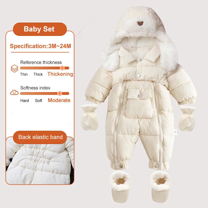 Thick Hooded Snowsuit Set Baby Infant Toddler - Just Kidding Store