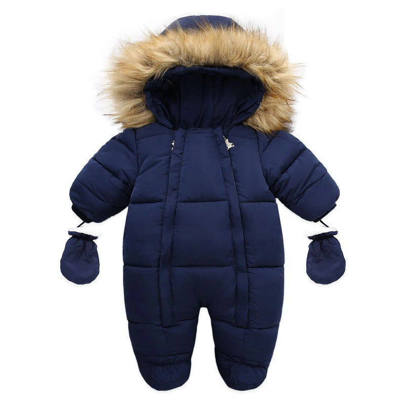 Infant Snowsuit - Warm Hooded Jumpsuit Set - Just Kidding Store